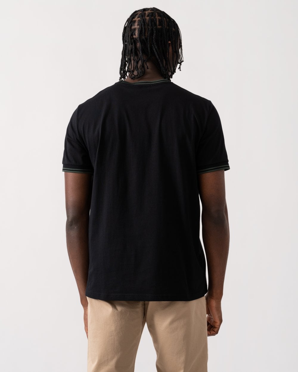 Fred Perry Mens Twin Tipped T-Shirt S/S 25 - Black/Court Green Y43