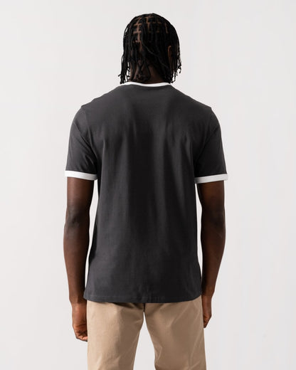 Lyle & Scott Mens Ringer Mens T-shirt - X361 Gunmetal/ White