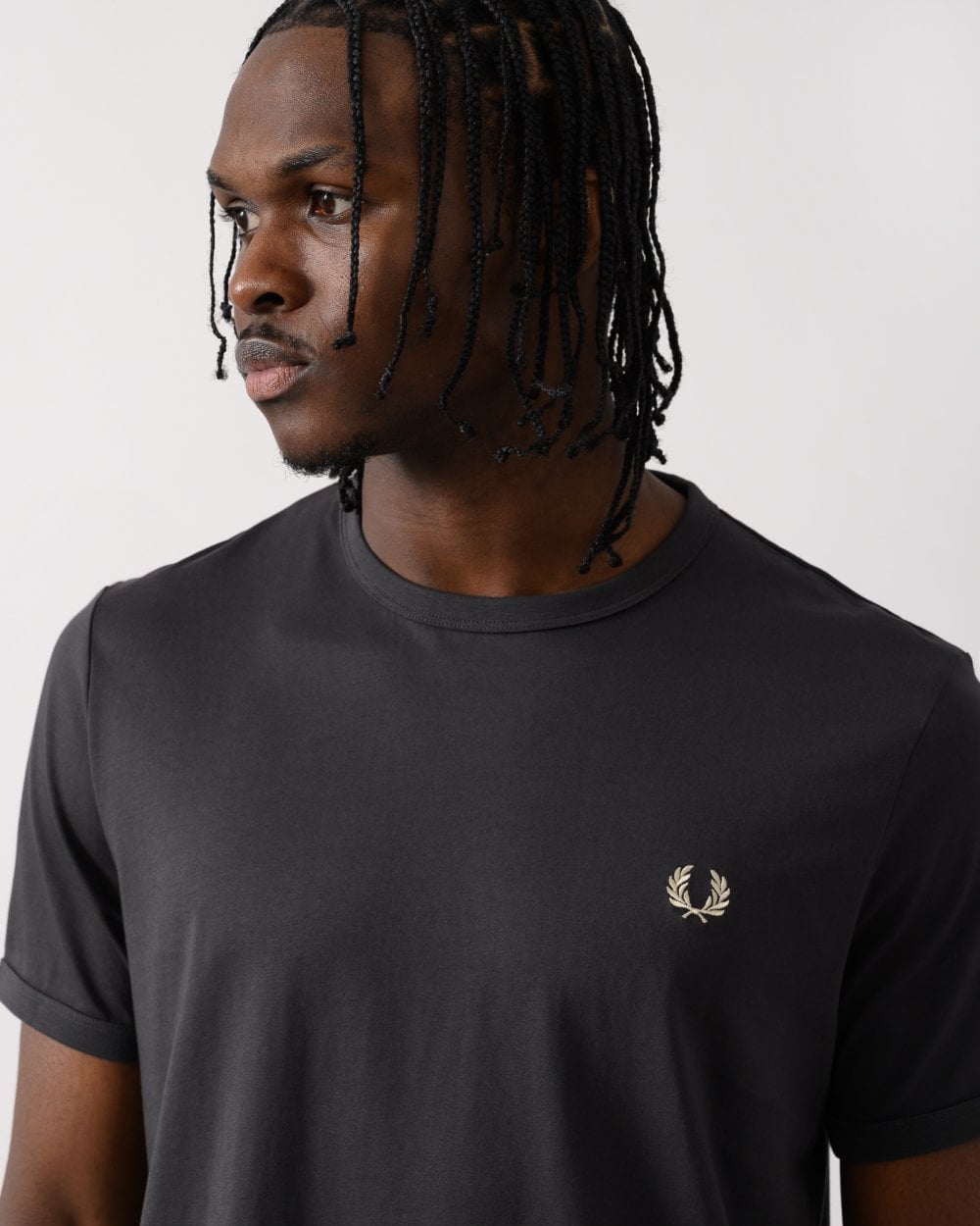 Fred Perry Mens Ringer T-Shirt - Anchor Grey Y93