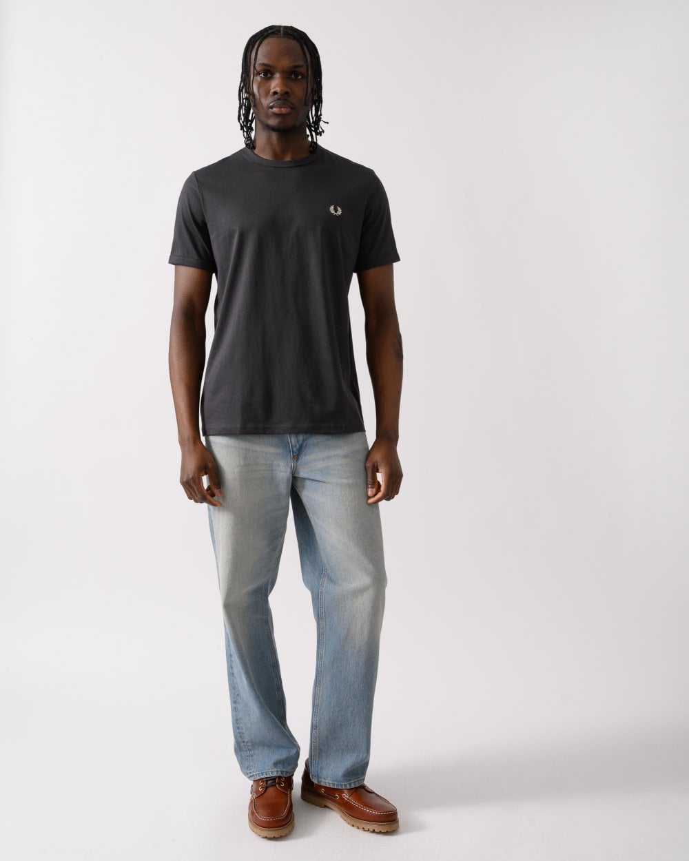 Fred Perry Mens Ringer T-Shirt - Anchor Grey Y93