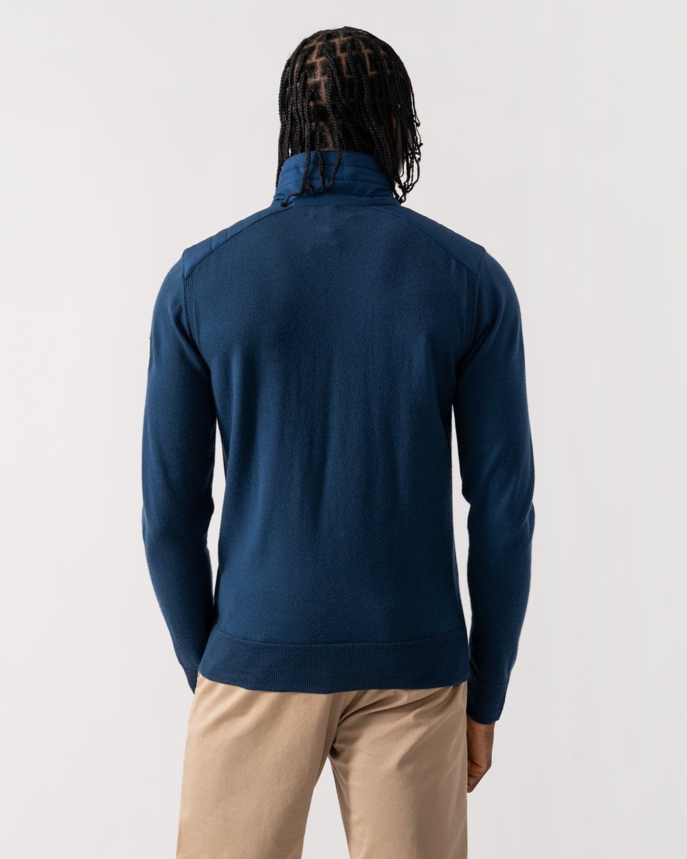 Belstaff Kilmington Mens Merino Wool Quarter Zip Jumper - Insignia Blue