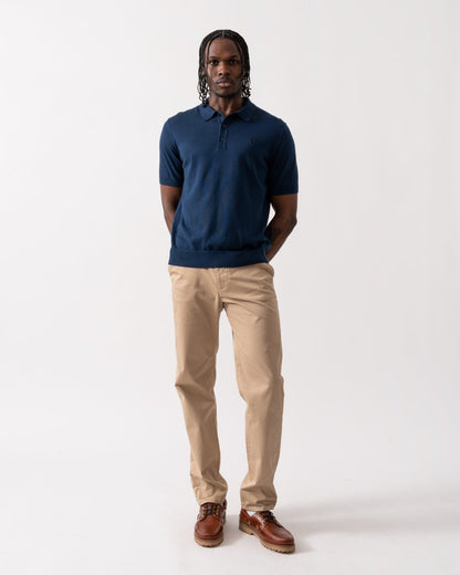 Fred Perry Mens Cotton Knitted Shirt - Tennis Blue X86