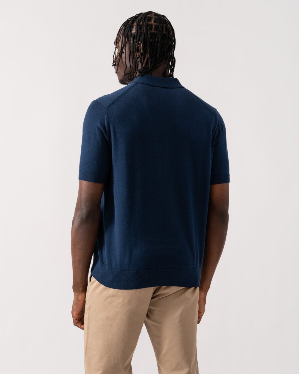 Fred Perry Mens Cotton Knitted Shirt - Tennis Blue X86