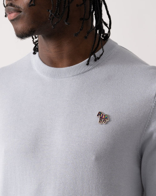 PS Paul Smith Mens Crew Neck Zebra Badge Jumper - 70B Grey