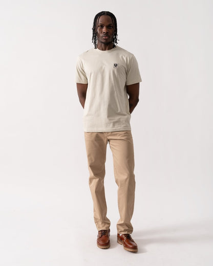 Belstaff Short Sleeved Mens Logo Patch T-Shirt - Stone Beige