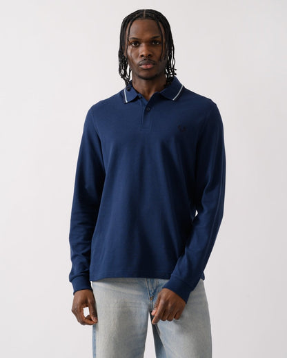 Fred Perry Mens Long Sleeve Twin Tipped Polo  Shirt