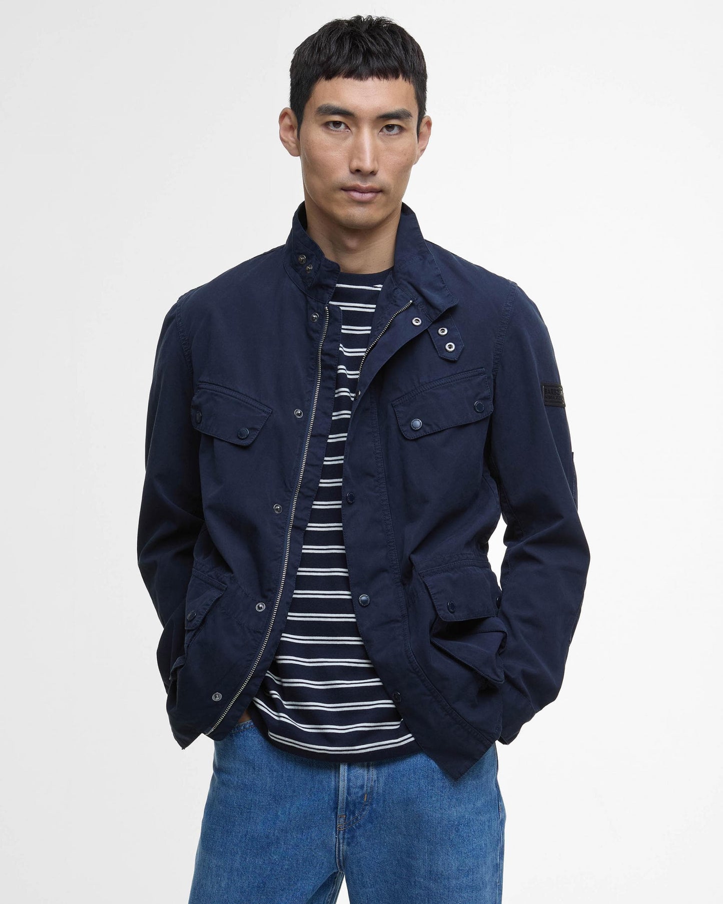 Barbour International Duke Cotton Mens Casual Jacket Navy – CHO