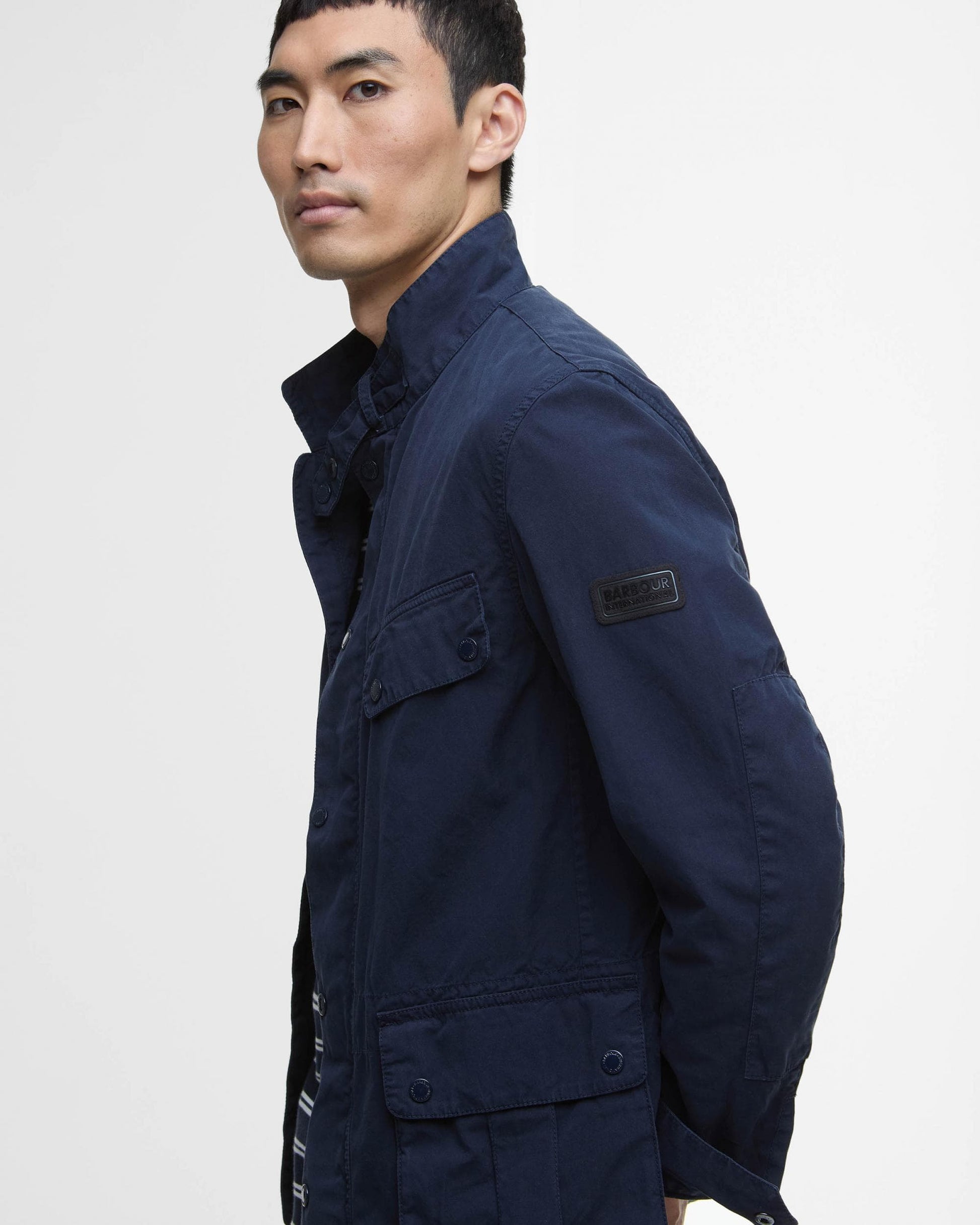 Barbour International Duke Cotton Mens Casual Jacket Navy – CHO