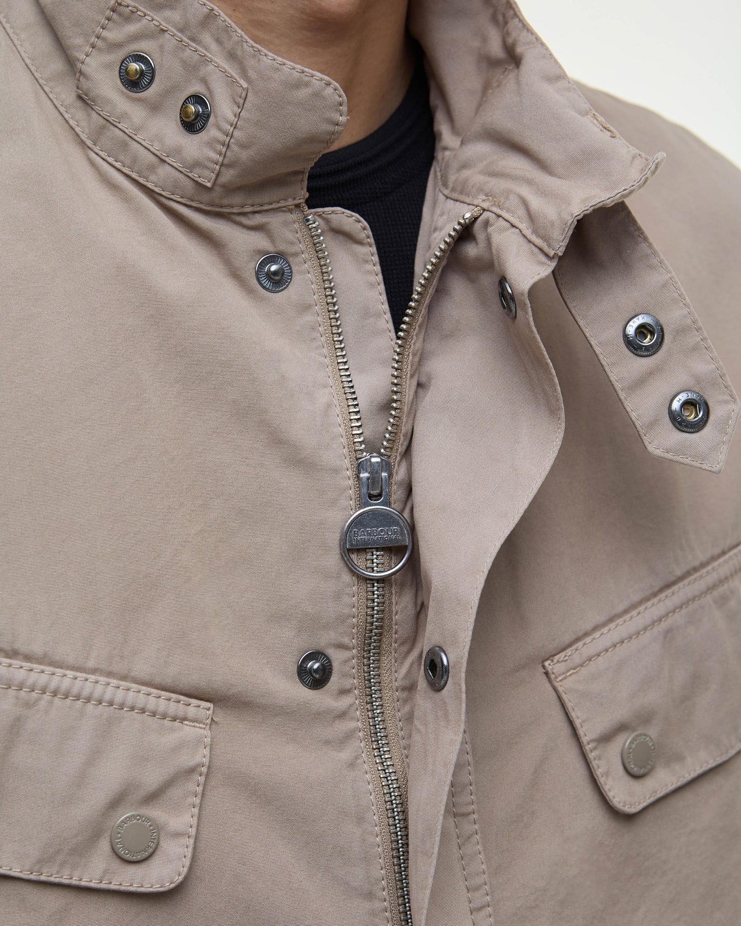 Barbour International Duke Cotton Mens Casual Jacket - Timberwolf
