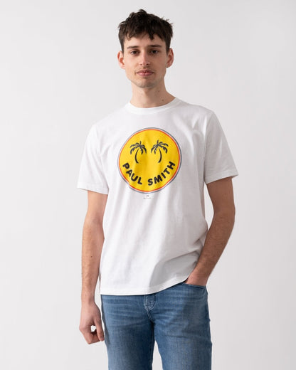 PS Paul Smith Mens Reg Fit Short Sleeve Palm Trees T-Shirt