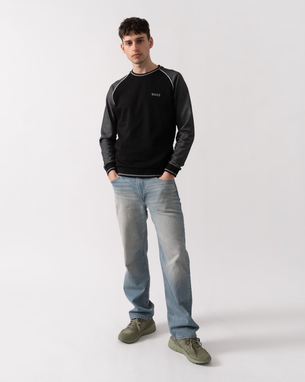 BOSS Orange BOSS Orange Mens Loungewear Tracksuit Sweatshirt With Contrast Piping 