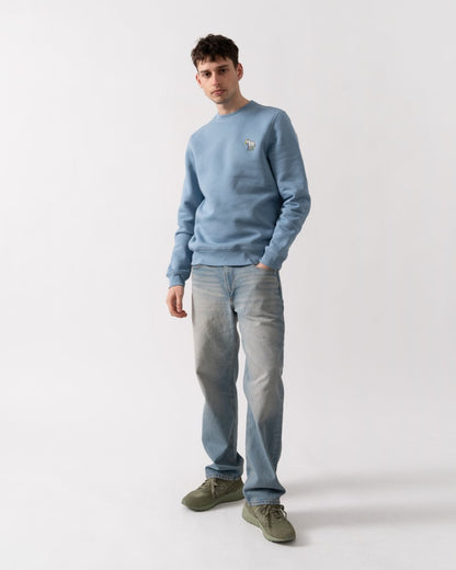 PS Paul Smith Mens Regular Fit Zebra Puff Sweatshirt - 40 Light Blue