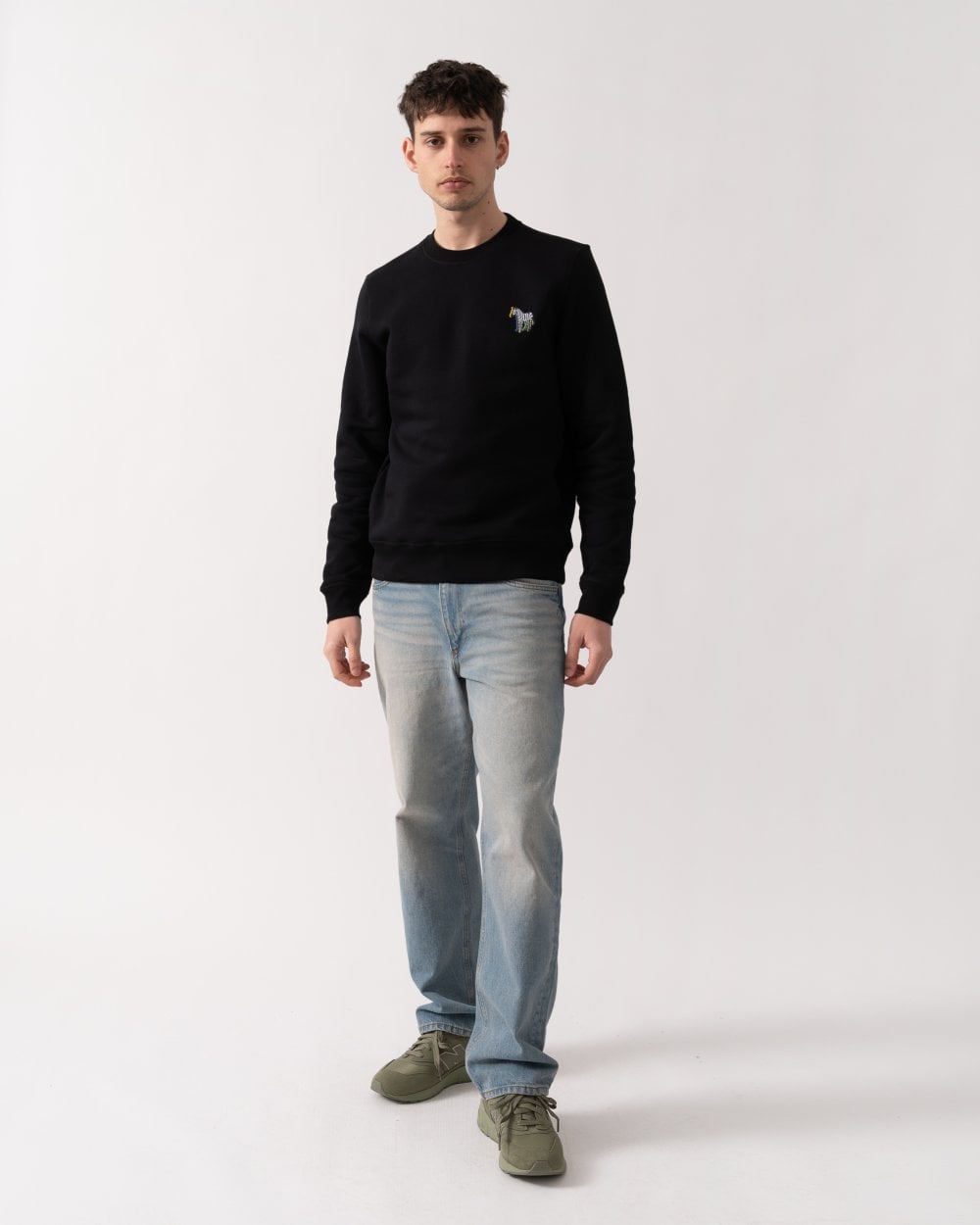PS Paul Smith Mens Regular Fit Zebra Puff Sweatshirt - 79 Black