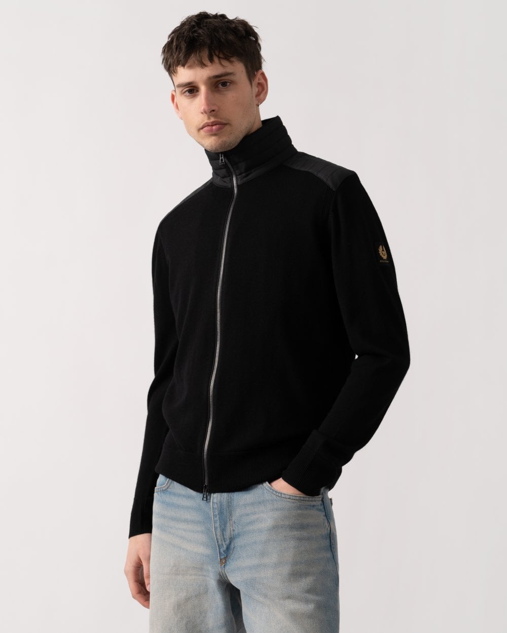Belstaff Kelby Mens Merino Wool Zip Cardigan
