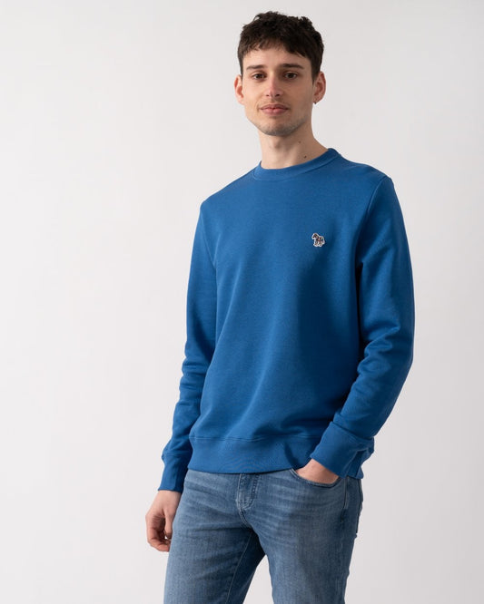 PS Paul Smith Mens Zebra Logo Organic Cotton Sweatshirt - 44F Petrol Blue