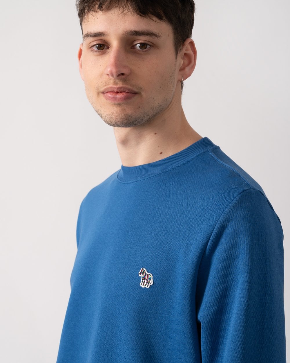 PS Paul Smith Mens Zebra Logo Organic Cotton Sweatshirt - 44F Petrol Blue