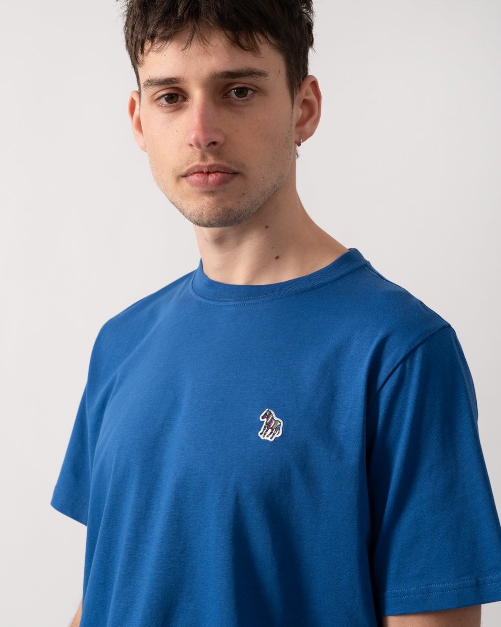PS Paul Smith Mens Regular Fit Short Sleeve Zebra T-Shirt - 44K Petrol Blue