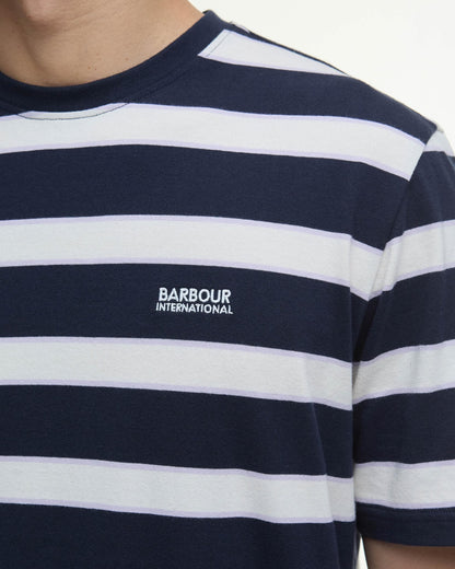 Barbour International Luca Stripe Mens T-Shirt - Navy