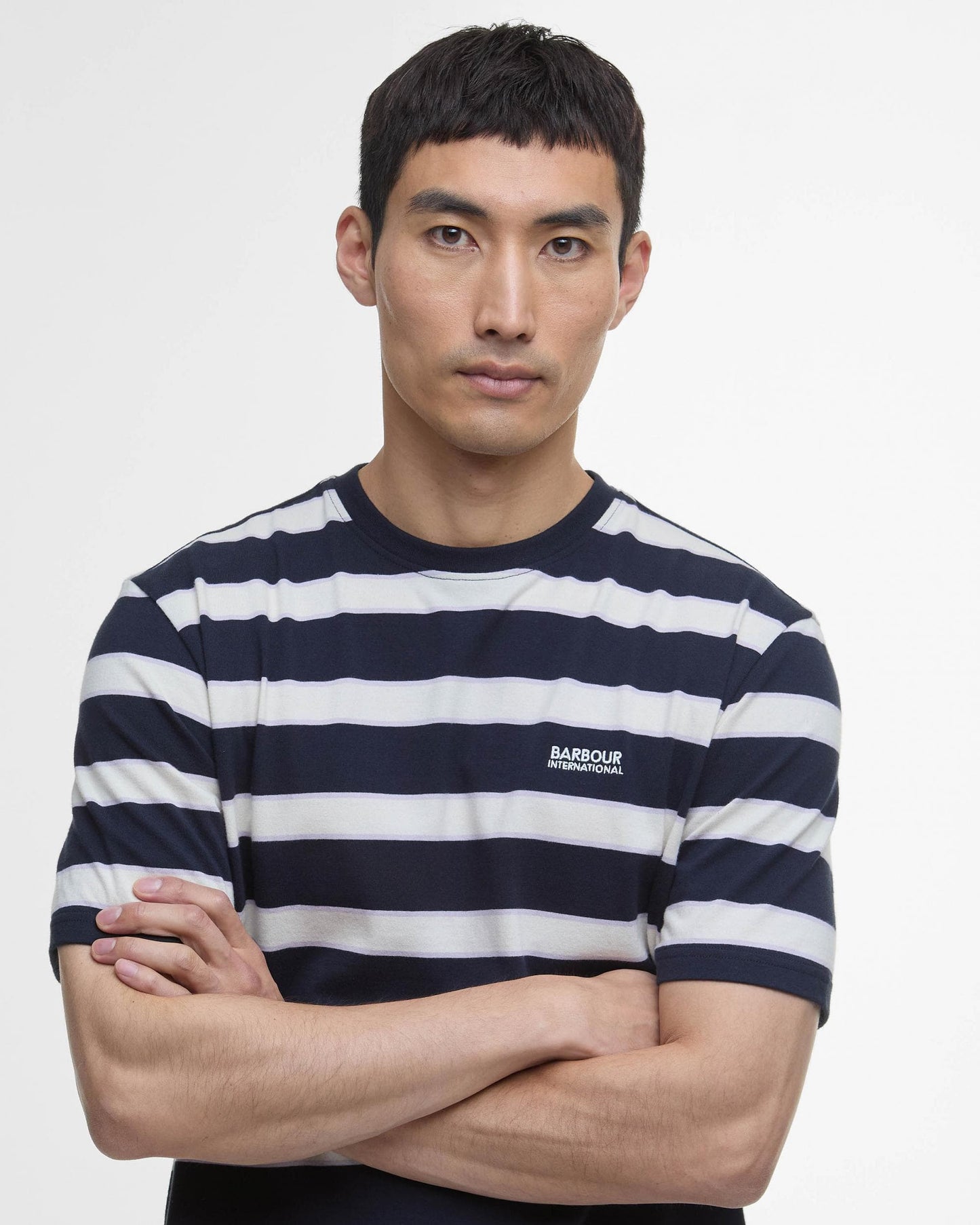 Barbour International Luca Stripe Mens T-Shirt - Navy