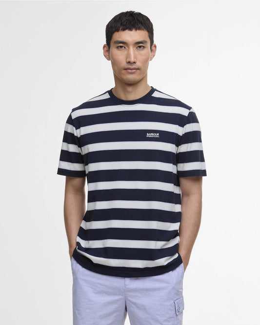 Barbour International Luca Stripe Mens T-Shirt - Navy
