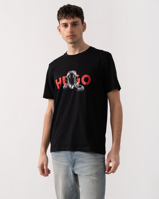 HUGO HUGO Deyladec Mens Snake Logo Print T-Shirt