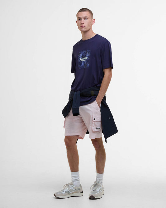 Barbour International Camo Ikat Mens T-Shirt - Midnight Blue