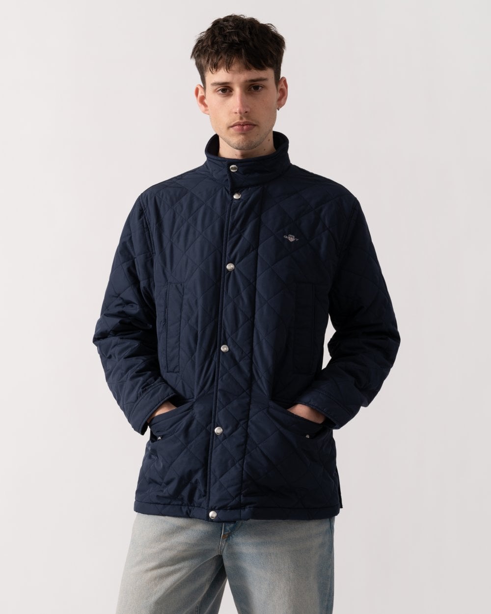 GANT Mens Quilted Windcheater Mid Jacket - 433 Evening Blue - CHO - Designer Mens Padded Jackets