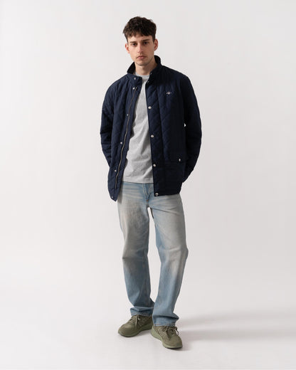GANT Mens Quilted Windcheater Mid Jacket - 433 Evening Blue
