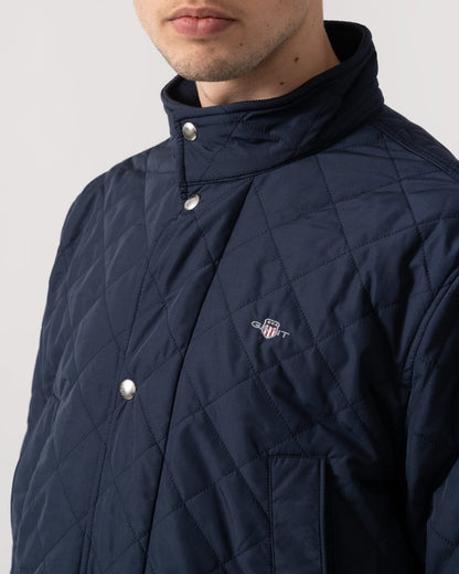 GANT Mens Quilted Windcheater Mid Jacket - 433 Evening Blue