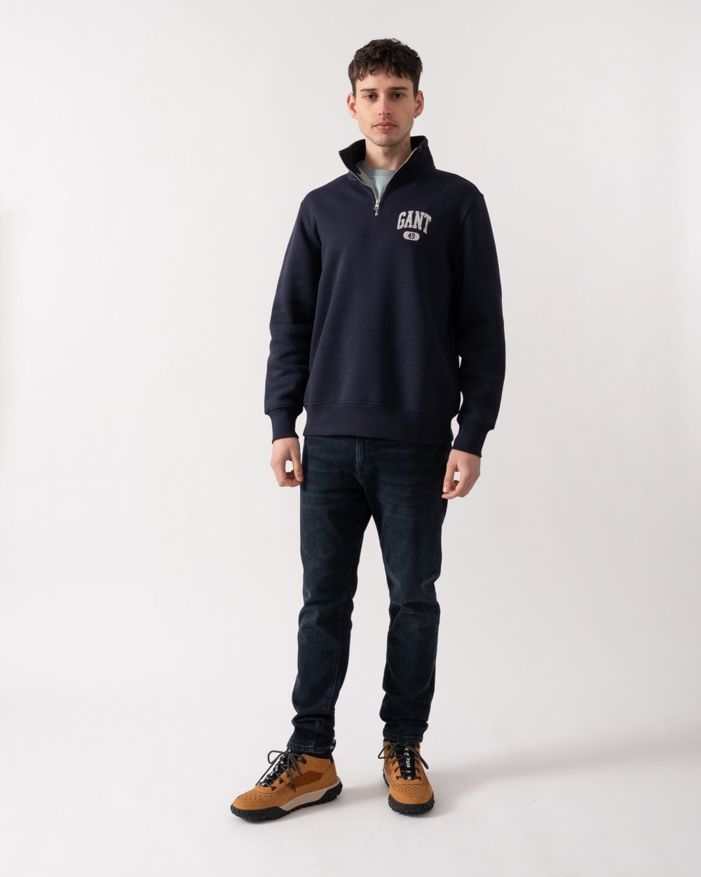 GANT GANT Mens Seasonal Graphic Half Zip Sweatshirt