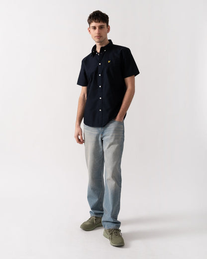 Lyle & Scott  Short Sleeve Oxford Mens Shirt - Z271 Dark Navy
