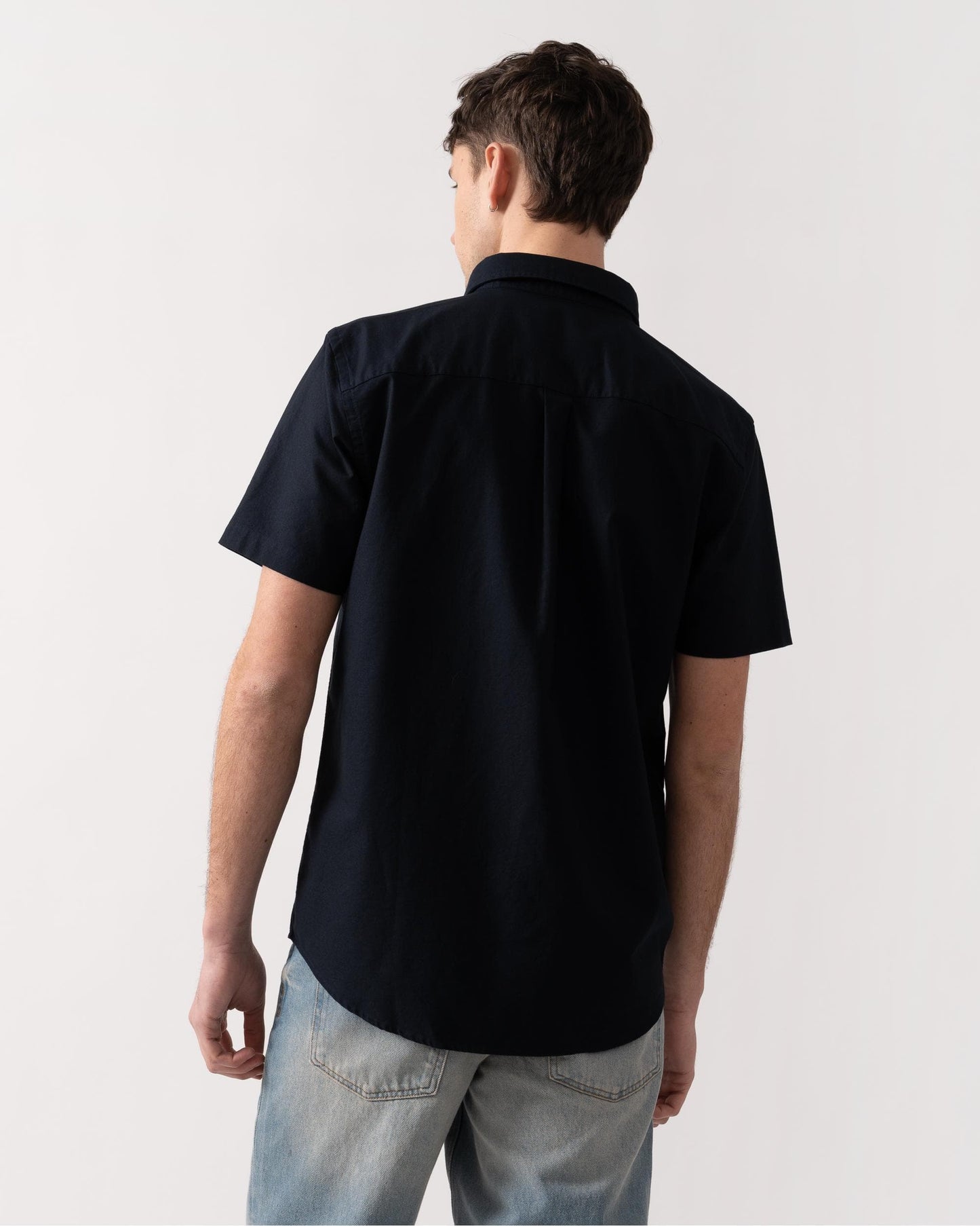 Lyle & Scott  Short Sleeve Oxford Mens Shirt - Z271 Dark Navy