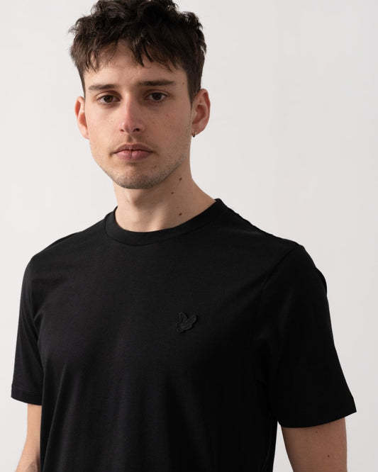 Lyle & Scott Tonal Eagle Superfine Cotton Mens T-Shirt - Z865 Jet Black