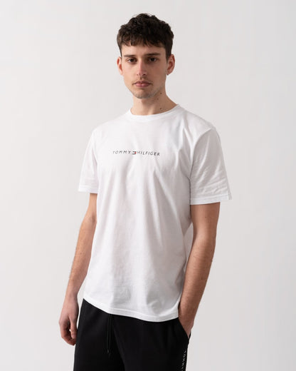 Tommy Hilfiger Short Sleeve Mens Logo T Shirt - Th Optic White