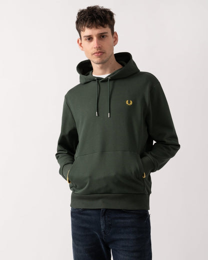 Fred Perry Mens Tipped Hooded Sweatshirt - Court Green X89