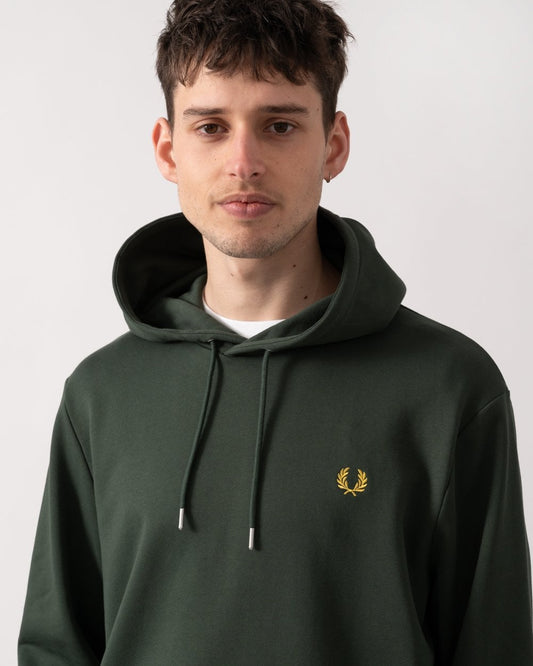 Fred Perry Mens Tipped Hooded Sweatshirt - Court Green X89