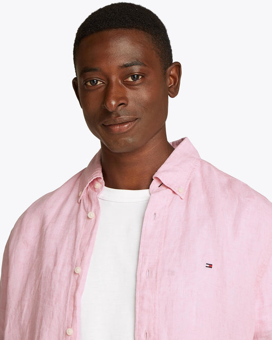 Tommy Hilfiger Pigment Dyed Solid Mens Shirt - Classic Pink