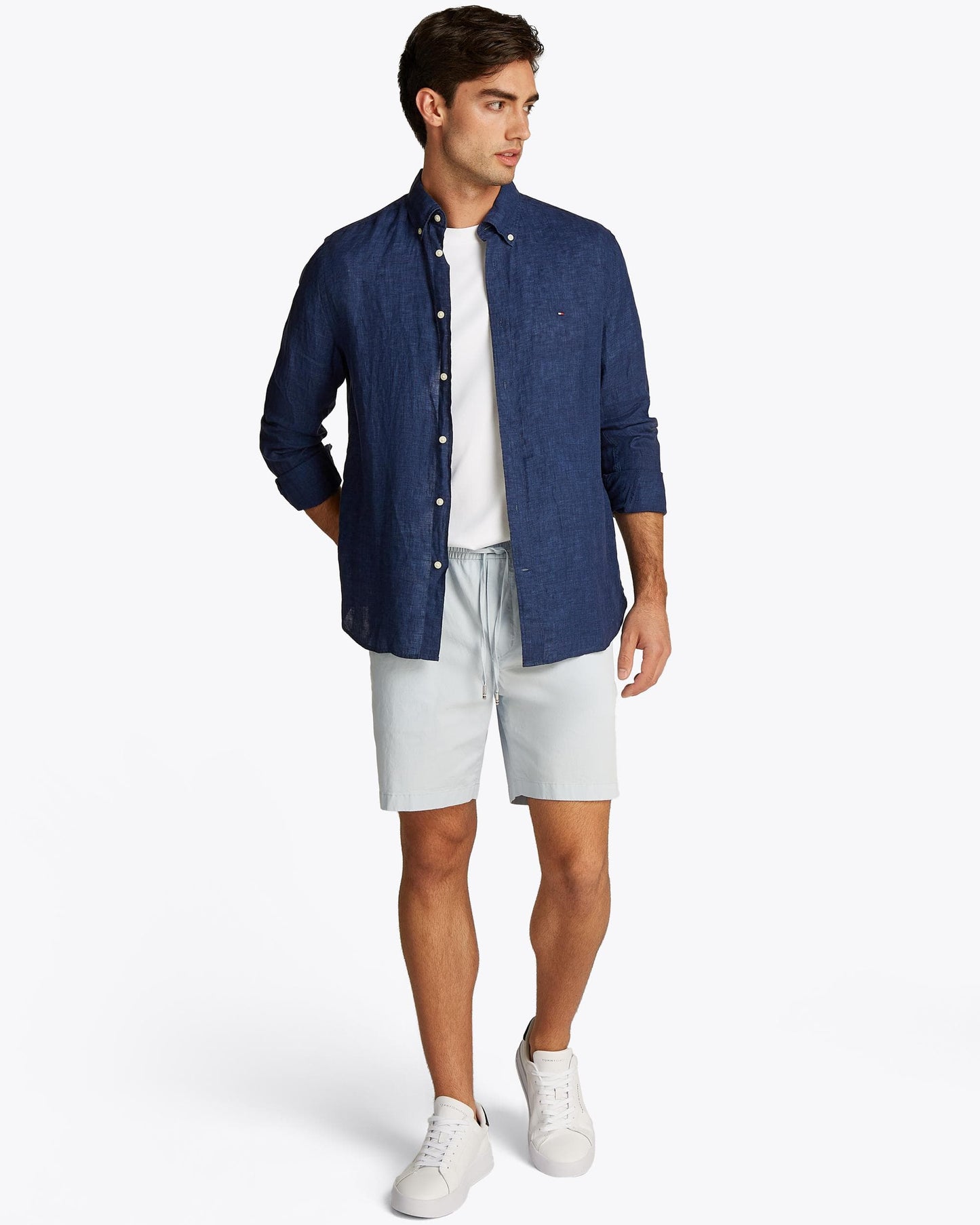 Tommy Hilfiger Pigment Dyed Solid Mens Shirt - Carbon Navy