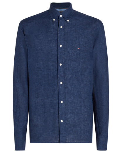 Tommy Hilfiger Pigment Dyed Solid Mens Shirt - Carbon Navy