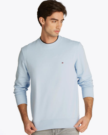 Tommy Hilfiger Essential Mens Terry Cotton Crew Neck - Breezy Blue