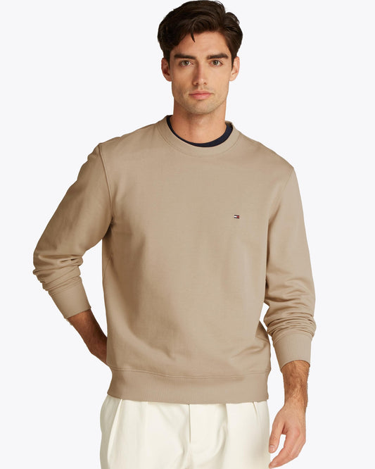 Tommy Hilfiger Essential Mens Terry Cotton Crew Neck - Sandalwood