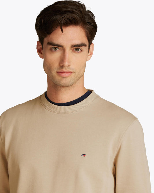 Tommy Hilfiger Essential Mens Terry Cotton Crew Neck - Sandalwood