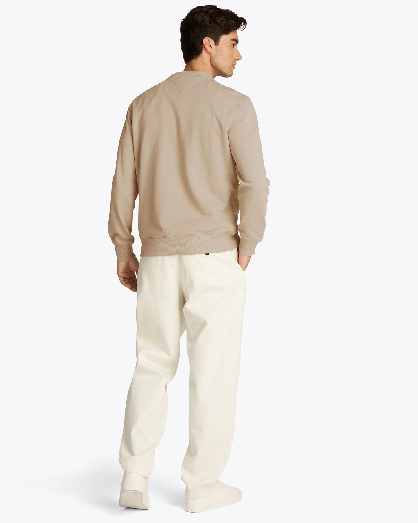 Tommy Hilfiger Essential Mens Terry Cotton Crew Neck - Sandalwood