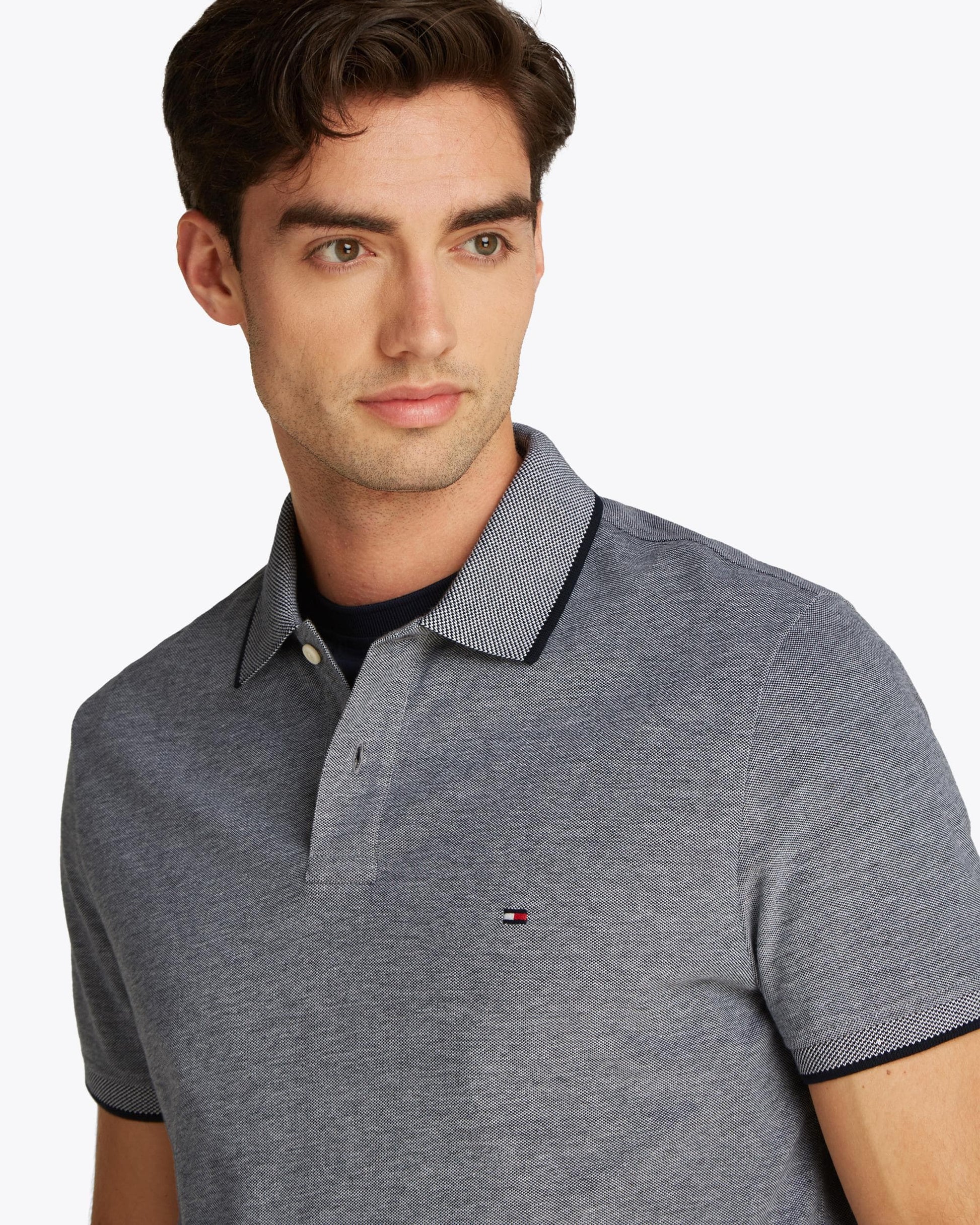 Tommy Hilfiger Tommy Hilfiger Oxford Two Tone Tipped Mens Polo
