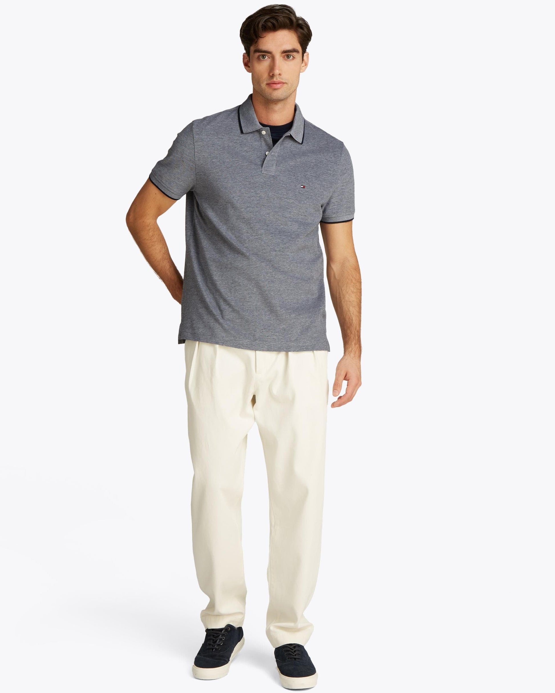 Tommy Hilfiger Tommy Hilfiger Oxford Two Tone Tipped Mens Polo