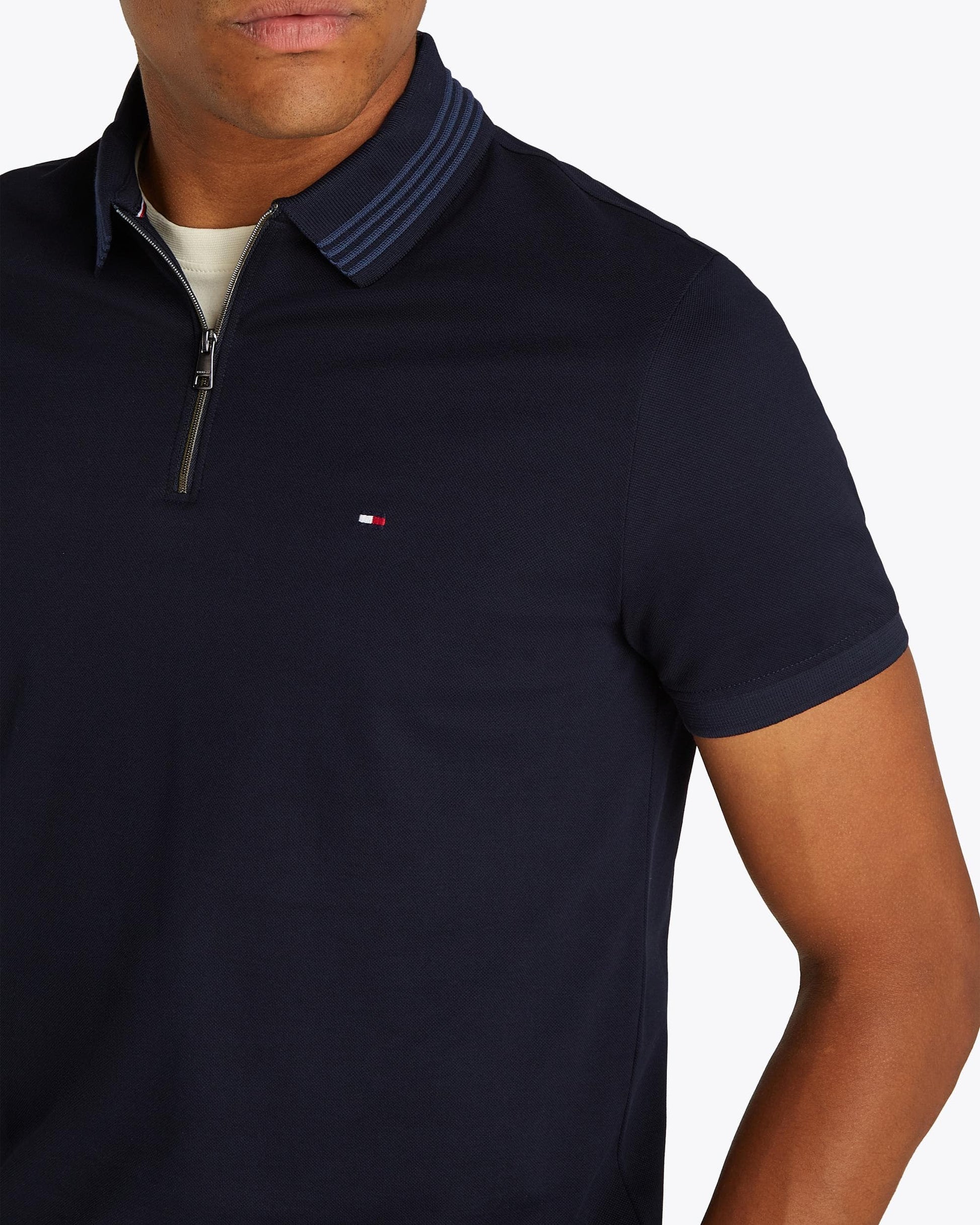 Tommy Hilfiger Tommy Hilfiger Mercerised Pique Zip Mens Polo