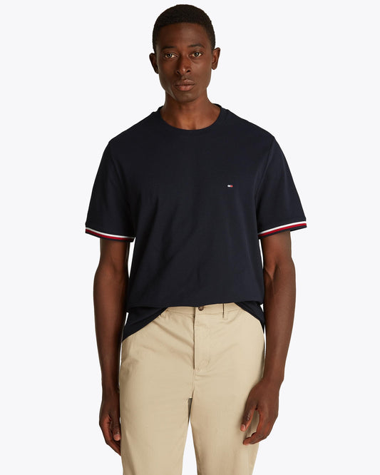 Tommy Hilfiger Global Strip Cuff Mens T Shirt