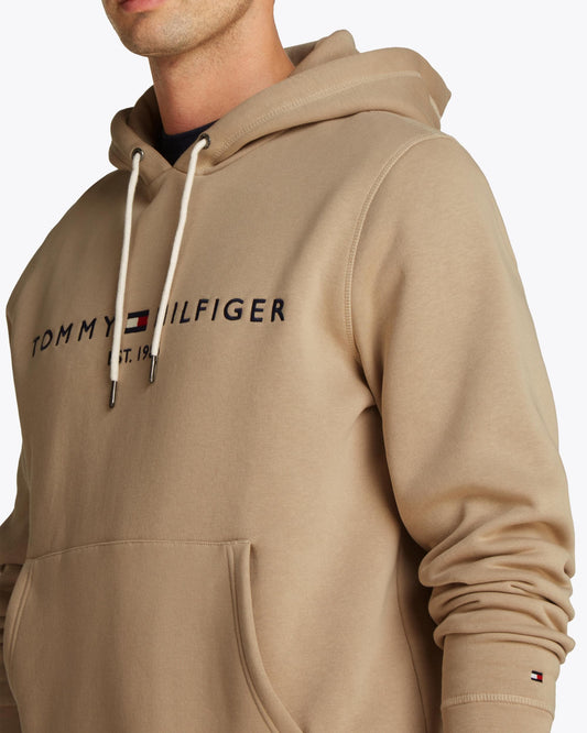 Tommy Hilfiger Tommy Logo Flex Fleece Hoodie - Sandalwood