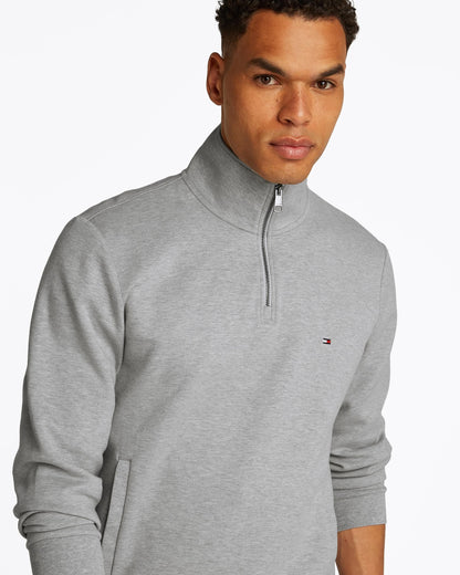 Tommy Hilfiger Essential Intechno Mens Half Zip Sweatshirt - Light Grey Heather