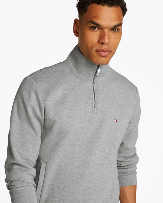 Tommy Hilfiger Essential Intechno Mens Half Zip Sweatshirt - Light Grey Heather